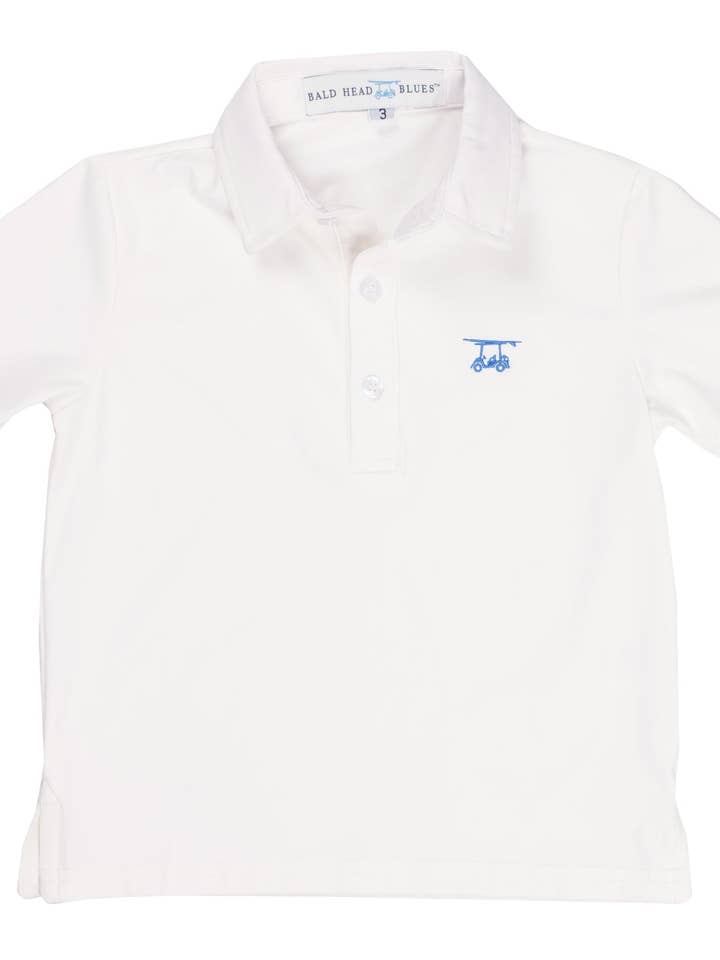 Polo Première Classe Jeunesse - Blanc pour la vente par Bald Head Blues