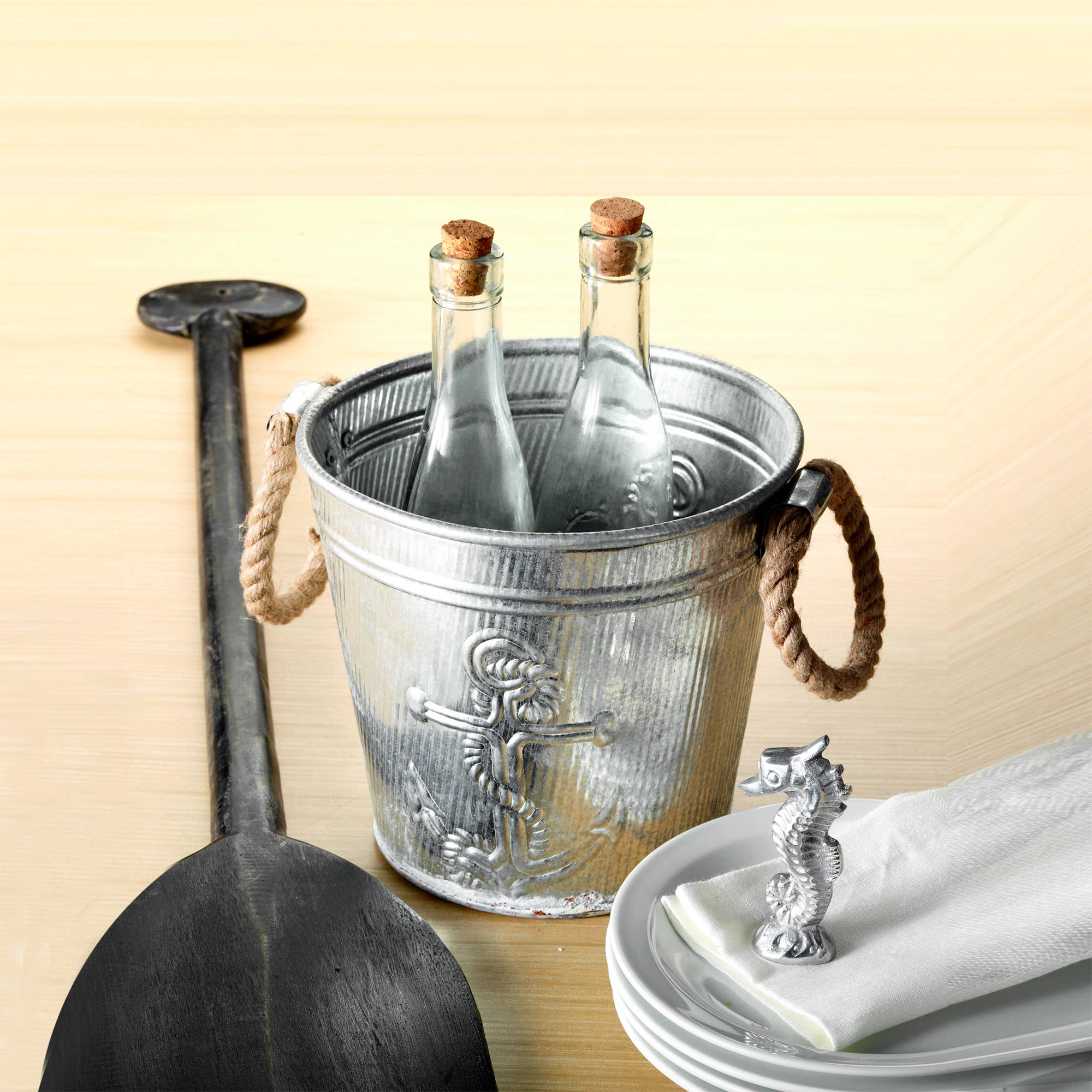 India Handicrafts Inc - Vendita all'ingrosso Secchi/Secchielli - Secchio portaoggetti per ancoraggi e corde