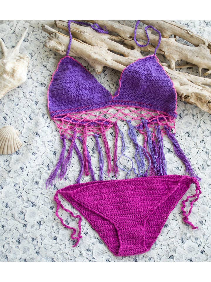 myAqua – Engroshandel To-delt badedragt - Dame – Hæklet Bikini Sæt, Mix og Match Sexet Badetøj, Hæklet
