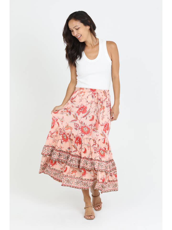Nostalgia - Wholesale Skirt - Women's - E6E87-A730 PRINTED MAXI SKIRT