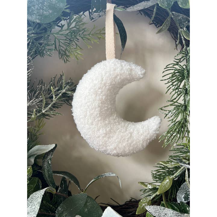 Edie & Joe - Wholesale Ornament - Bouclé Moon Bauble Decoration