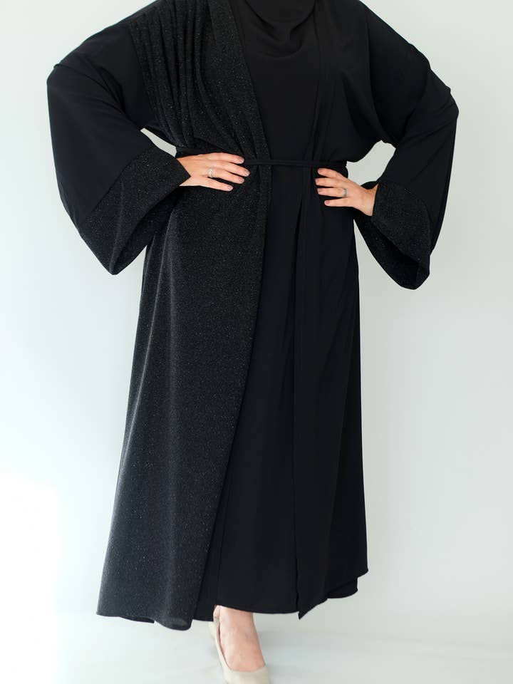 SAIS Fashion - Wholesale Kaftan - Women's - 2-Piece Abaya with Scarf in Mocha Mousse and Black