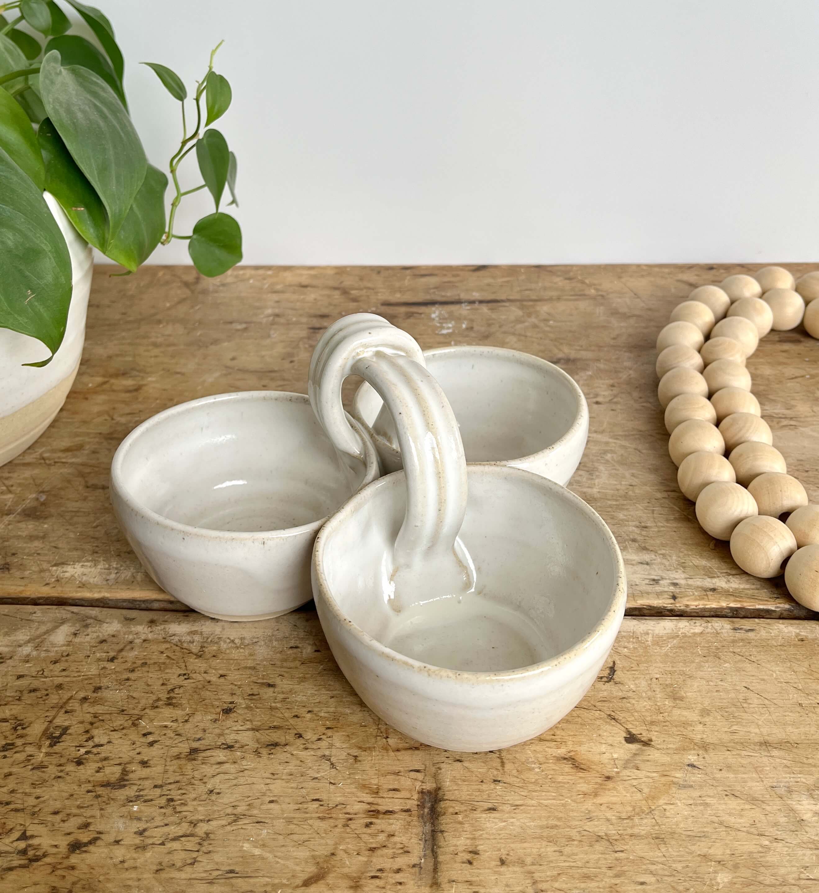 Coastal Clay Co. - Wholesale Platter - Triple Dip Platter Summer Party Platter Ceramic Dip Tray14