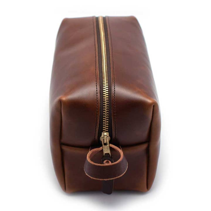 General Knot & Co. - Wholesale Toiletry Bag - Unisex - Leather Travel Kit-Waxy Brown2