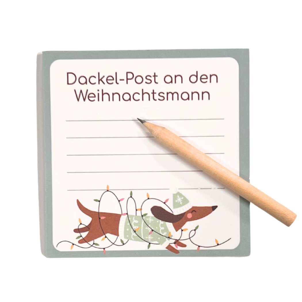 Wunderle GmbH – Engroshandel Julepynt – Dachshund postblok - sødt notesblok2