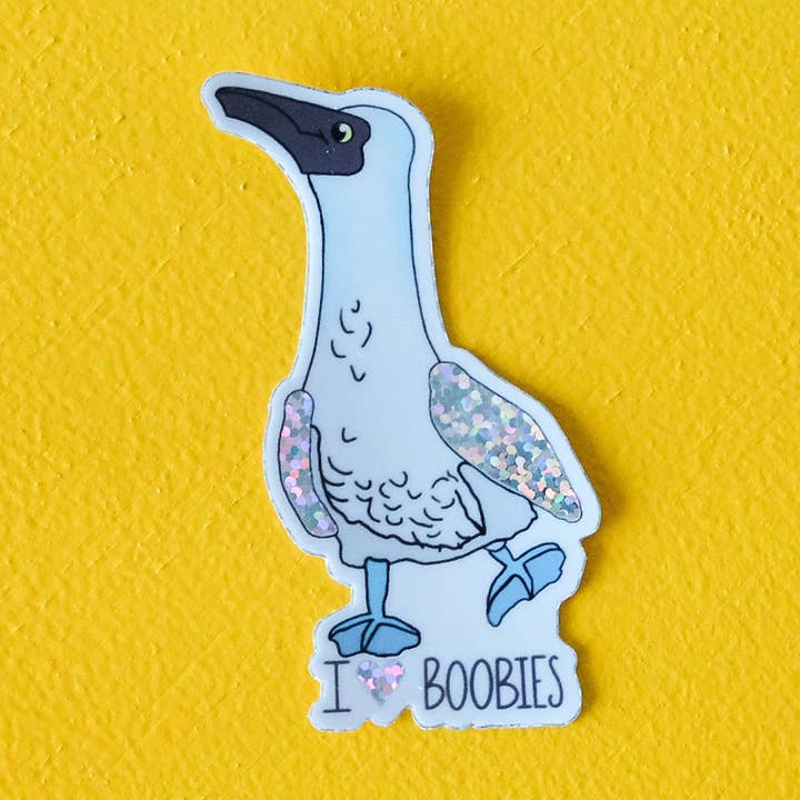 Pegatina de Pájaro Divertido | Me Encantan las Boobies Vinilo Impermeable para venta al por mayor de Acorn & Artisan