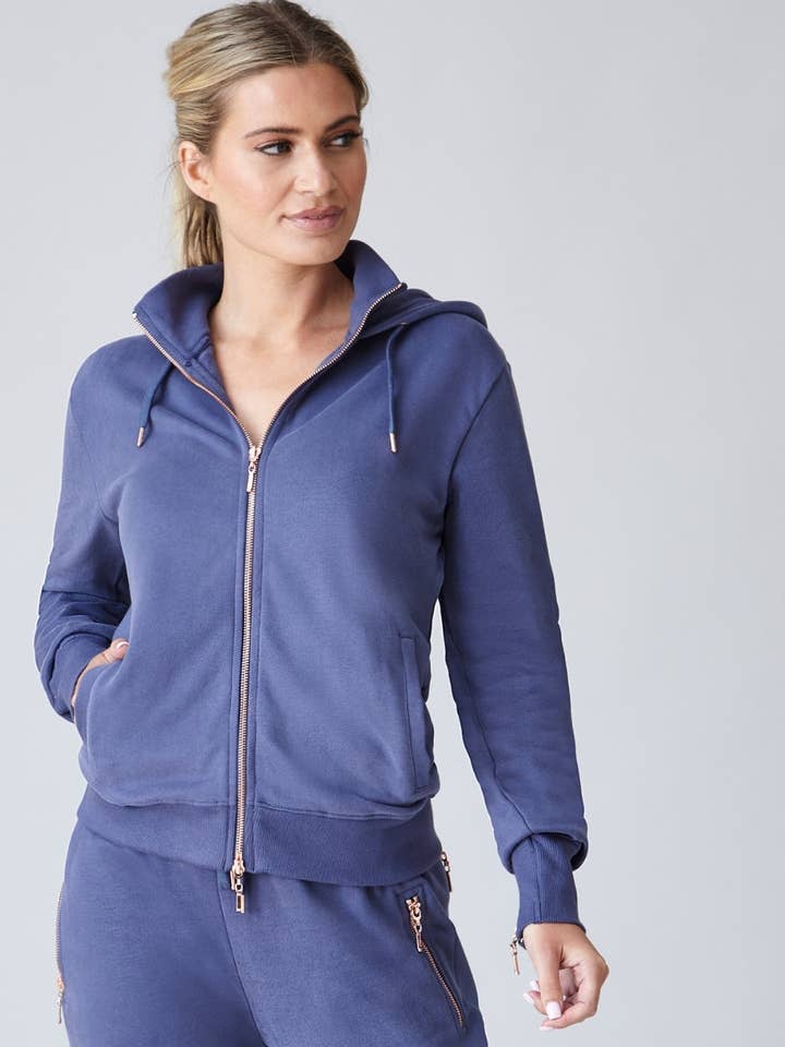 Kaete Hoody met doorlopende ritssluiting - Inkt voor wholesale door Doven