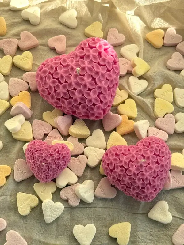 Jendels - Vendita all'ingrosso Candele regalo - Candela a cuore con fiori0