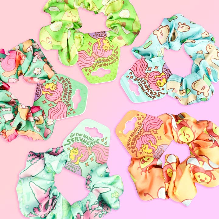 Turtle's Soup - Wholesale Scrunchie - Women's - Snail Mushroom Scrunchie, Cute Hair Accessories, Hair Ties