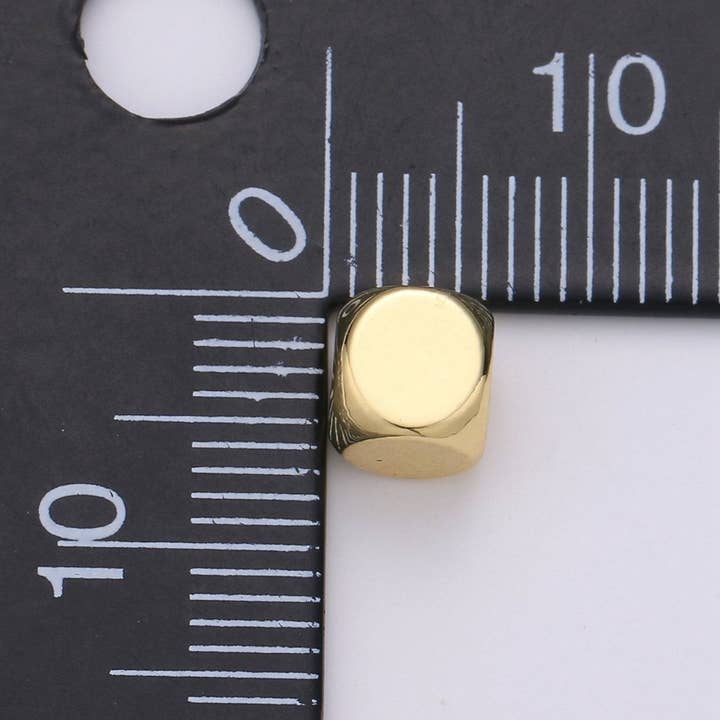 Aim Eternal - Wholesale Beads - 6X6mm 14k Shiny Gold Cube Beads, Square Tube Beads, Spacer Beads, Bracelet Beads, Solid Tube Beads, Gold Filled Findings, B-3001