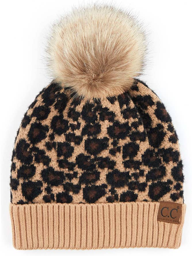 C.C Luipaard Dierenprint Muts Winter Beanie Hoed voor wholesale door Hana