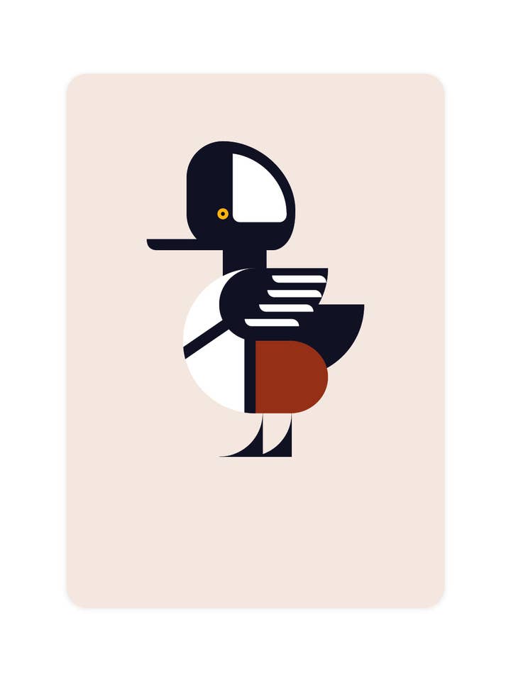 Postcard with Cockarde Sawbill for wholesale by Eendje