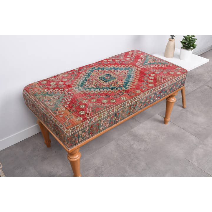 The Loom Wholesale - Vente Bancs - Banc traditionnel avec tapis turc et pieds en bois massif17