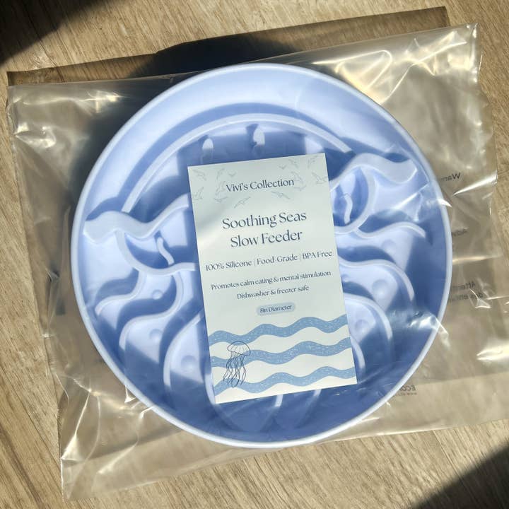 Periwinkle Soothing Seas Bowl | Pet Slow Feeder for wholesale by Vivi’s Collection