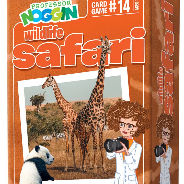 Prof. Noggin Wildlife Safari Card Game for wholesale by Outset Games and Cobble Hill Puzzles