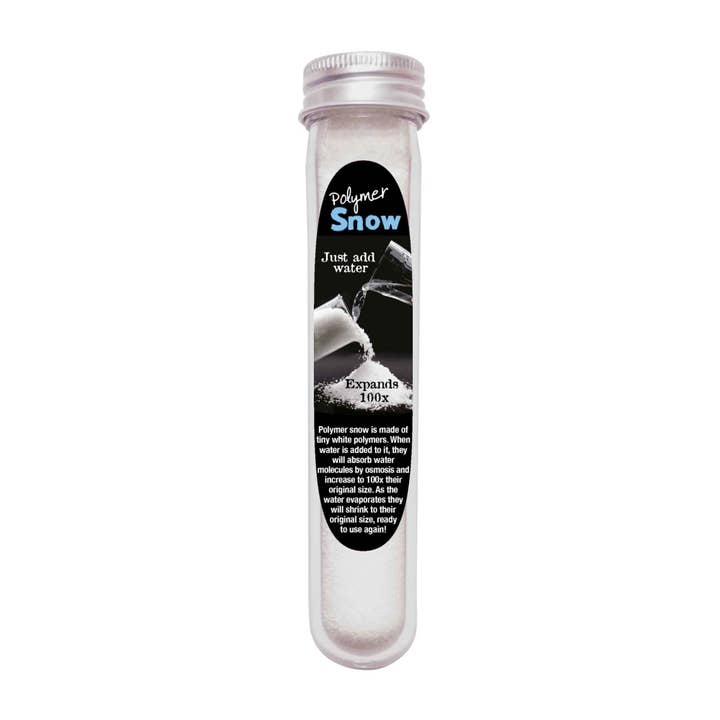 Polymer Snow in Scientific Test Tube for wholesale by Heebie Jeebies USA