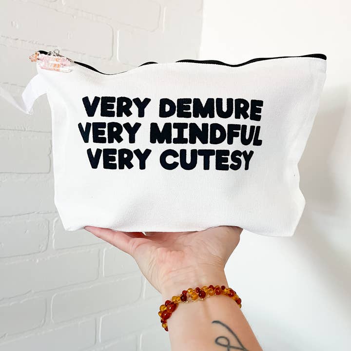 Very Demure Cosmetic Travel Bag for wholesale by Lauren Ann Boutique & Designs