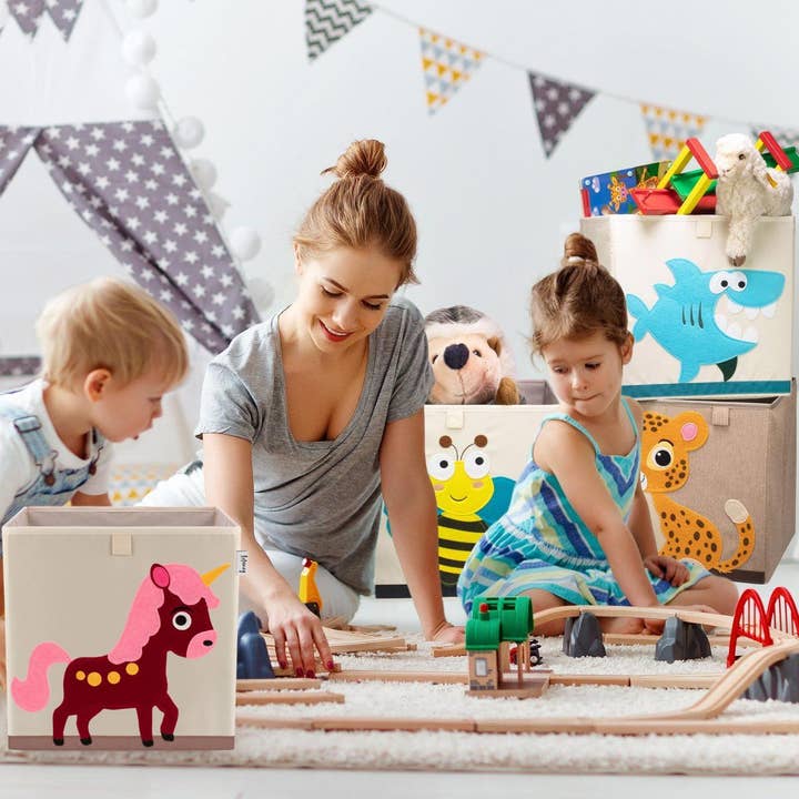 Zenker – wholesale Förvaringsbehållare – Barn och baby – Förvaringslåda i tyg för barn "enhörning", kompatibel med Ikea Kallax Lifeney