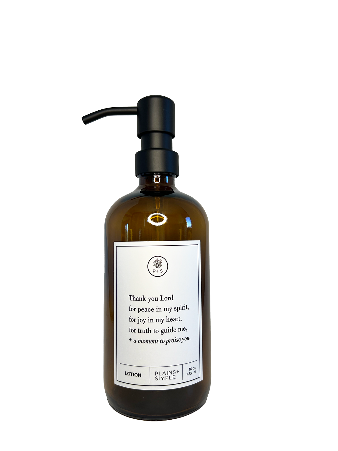 Plains + Simple - Wholesale Soap Dispenser - Thank You Lord Amber Glass Reusable Soap/Lotion Dispenser10