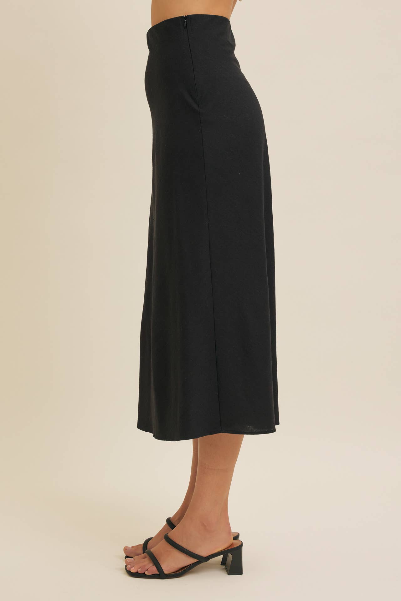 in february - Wholesale Skirt - Women's - VISCOSE LINEN BLEND BIAS CUT MAXI SKIRT WITH LINING20