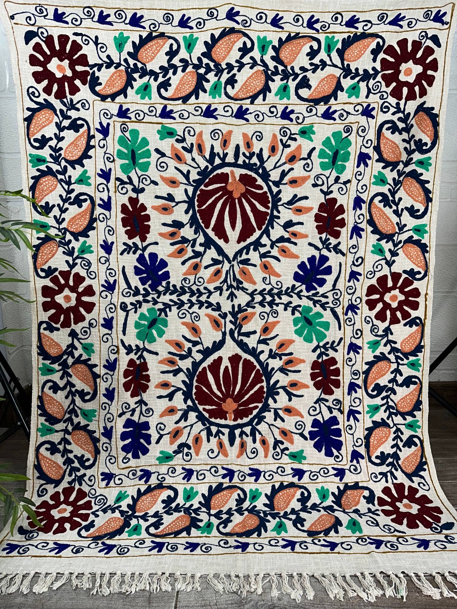 The Eastern Loom - Wholesale Throw Blanket - Suzani Throw, Hand Embroidery Bedspread, Cotton Wall hanging1