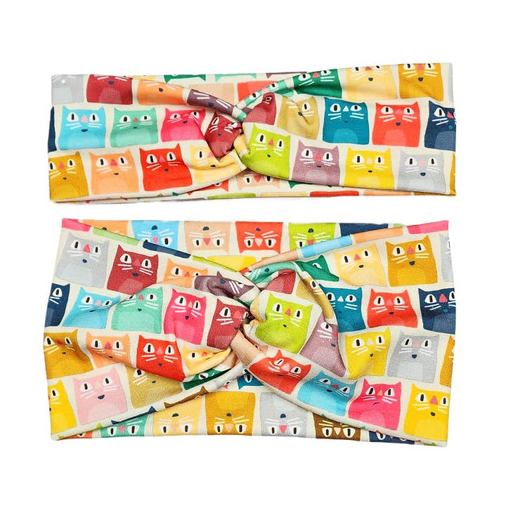 Bandeau Torsadé Rétro Chat pour la vente par Pilboxx