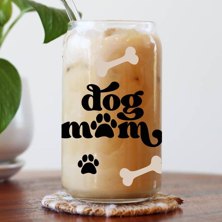 Dog Mom Beer Can Glass Cup for wholesale by Charlotte Nadine Creations