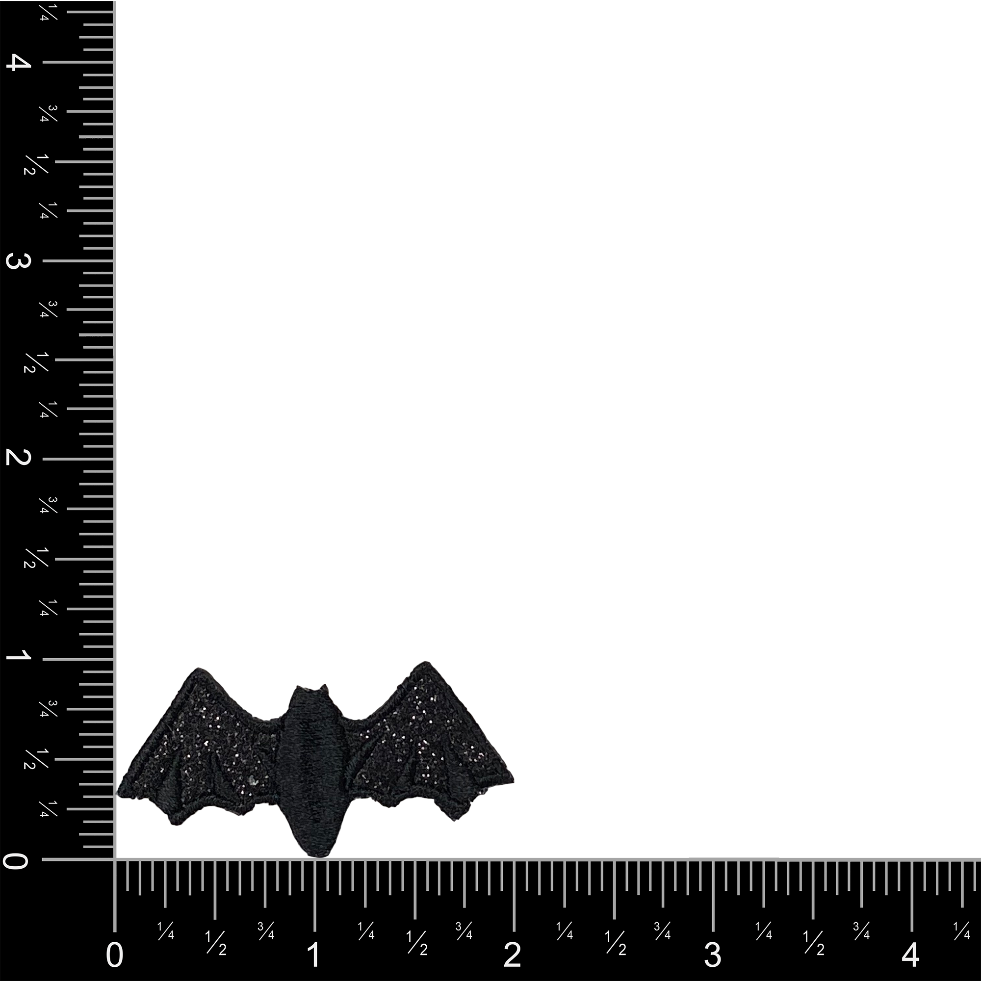 Wholesale Applique - Wholesale Patch - Black Glitter Bat, Halloween, Iron on Patch1