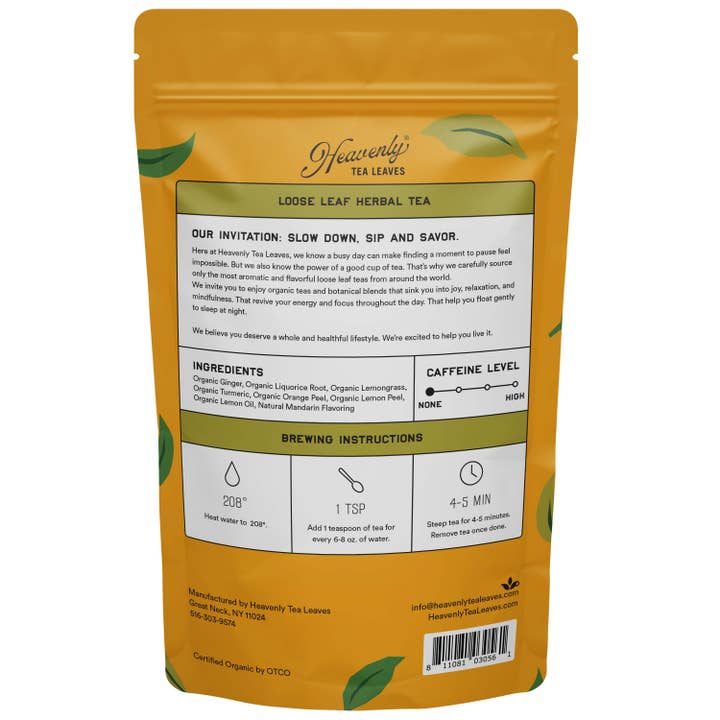 Heavenly Tea Leaves - Wholesale Loose Tea - Organic Turmeric Ginger, Bulk Loose Leaf Herbal Tea, 1 lb.2