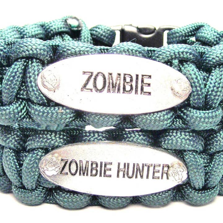 Green Zombie/Zombie Hunter Set of 550 Military Paracord Bracelets for wholesale on Faire