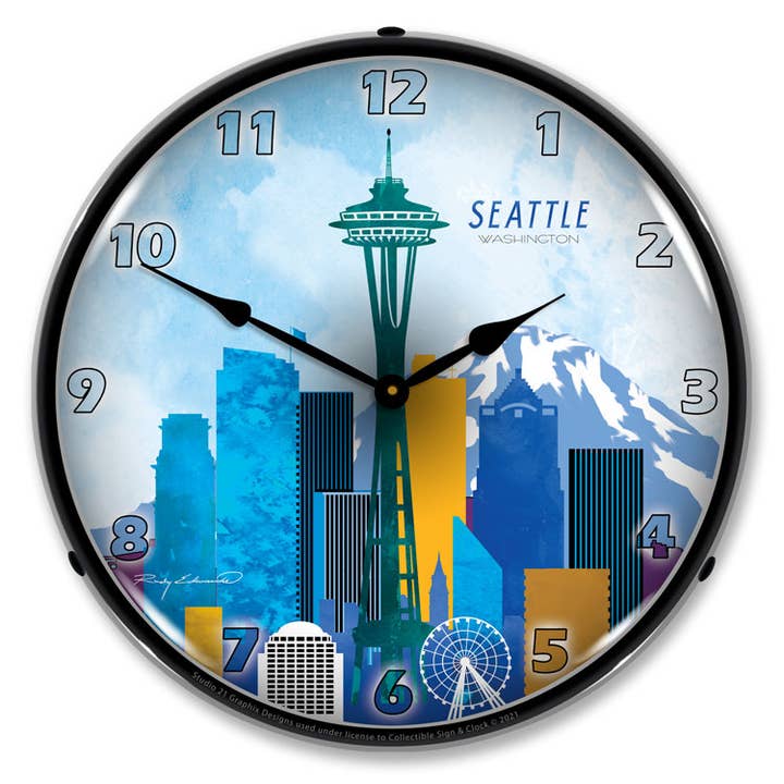 Collectable Sign and Clock LLC. - Wholesale Wall Clock - Seattle Skyline1