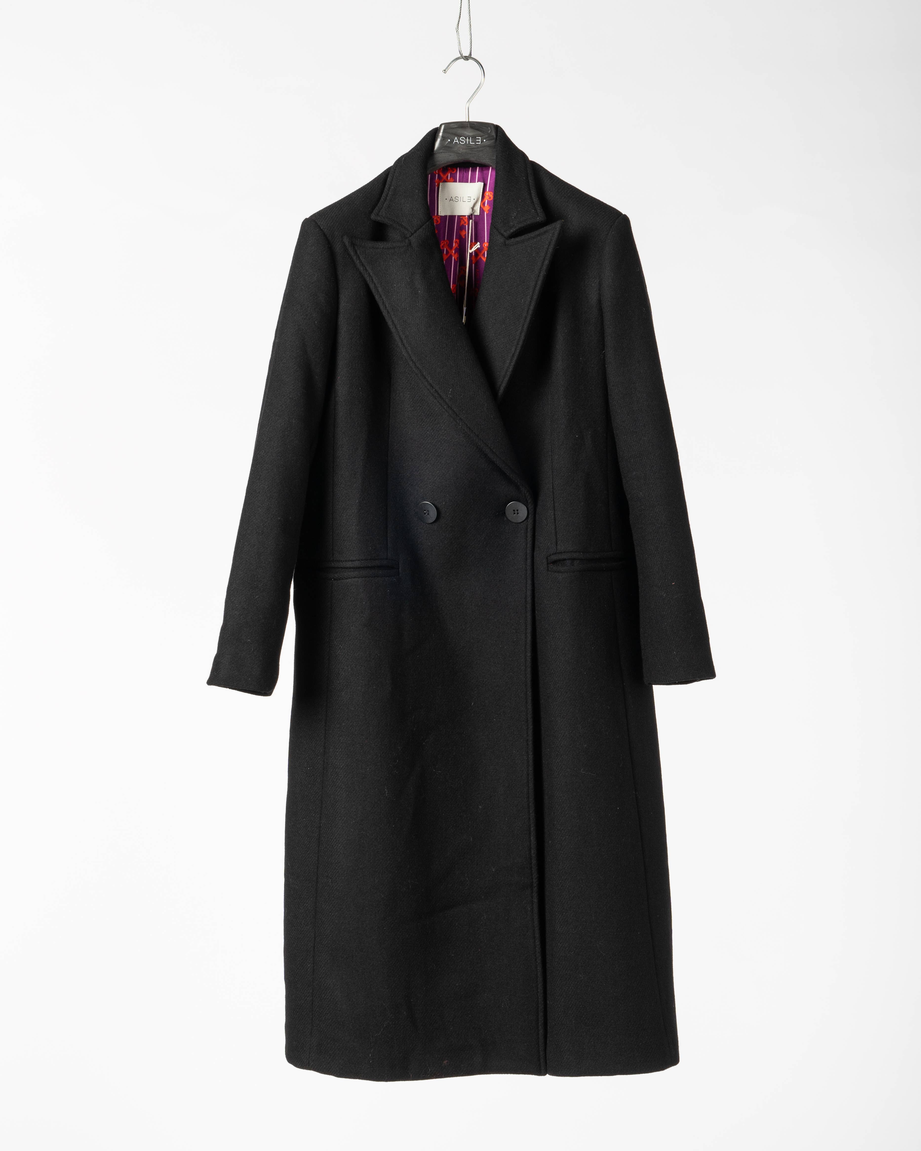 ASILE - Vendita all'ingrosso Cappotto - Donna - Marlene Coat Cappotto Nero in Panno Di Lana Riciclata3