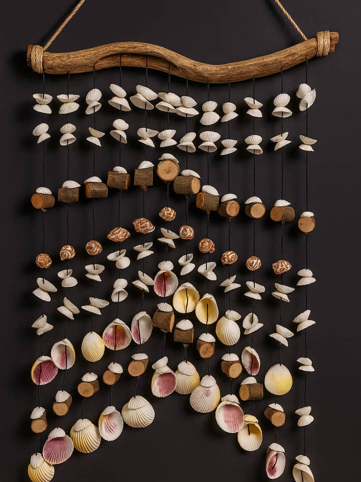 Sea Shell Chime on Snake Wood for wholesale by Bamboo Source Tropical Decor