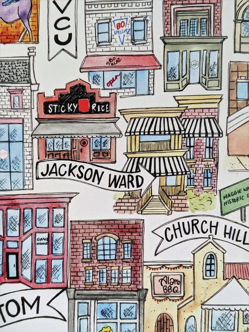 Mad Kitchen Co. - Venta al por mayor Ilustración - Barrios de Richmond Art Print5