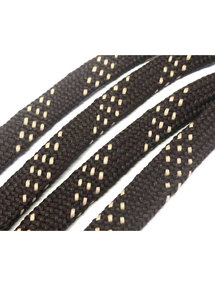 The Shoelace Factory – Großhandel Schnürsenkel – Unisex – Premium Flat Brown mit hellbraunen Akzenten Klassische Schnürsenkel1