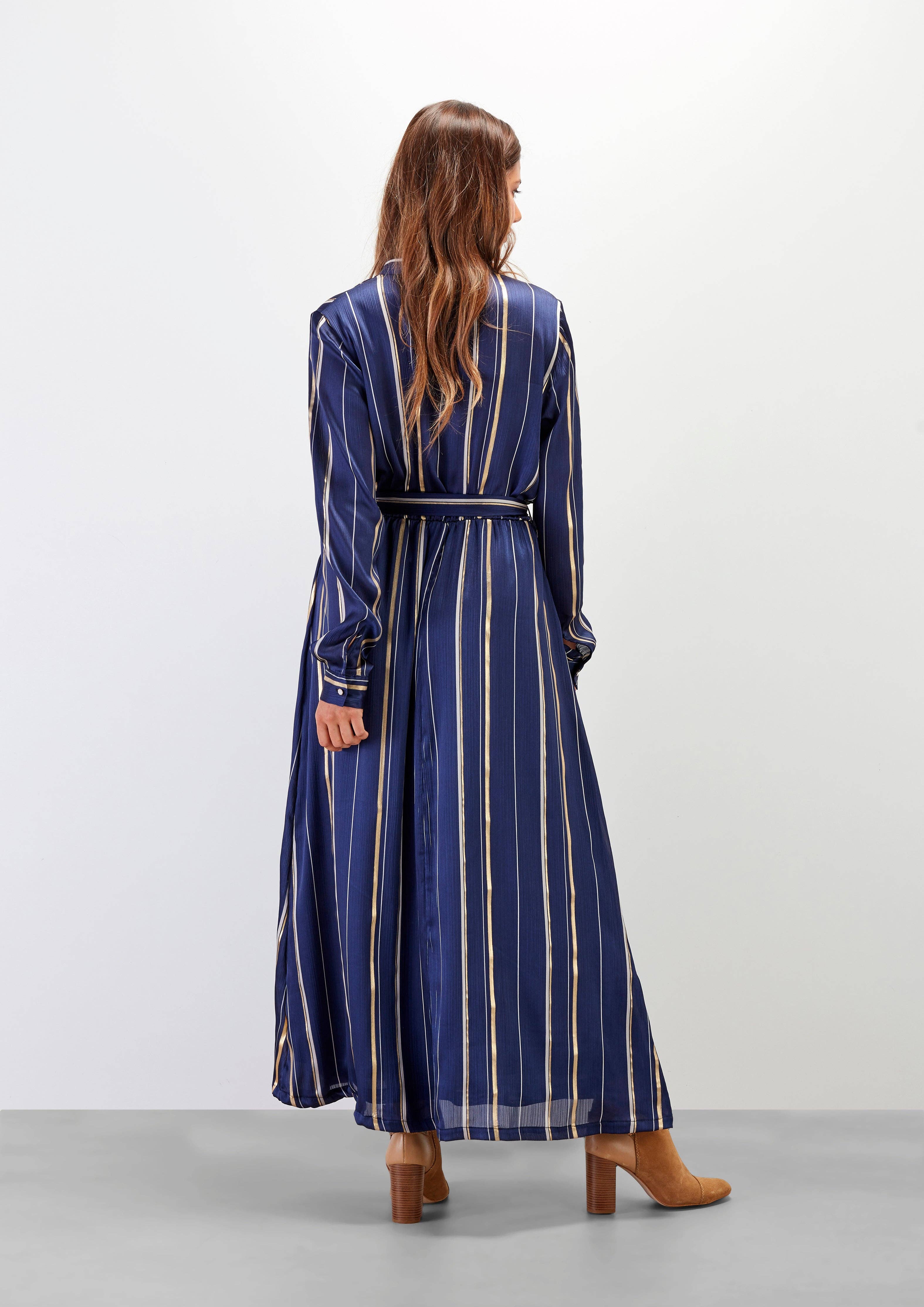 GUIMANOS - Wholesale Dress - Women's - Dress with Golden Stripes1