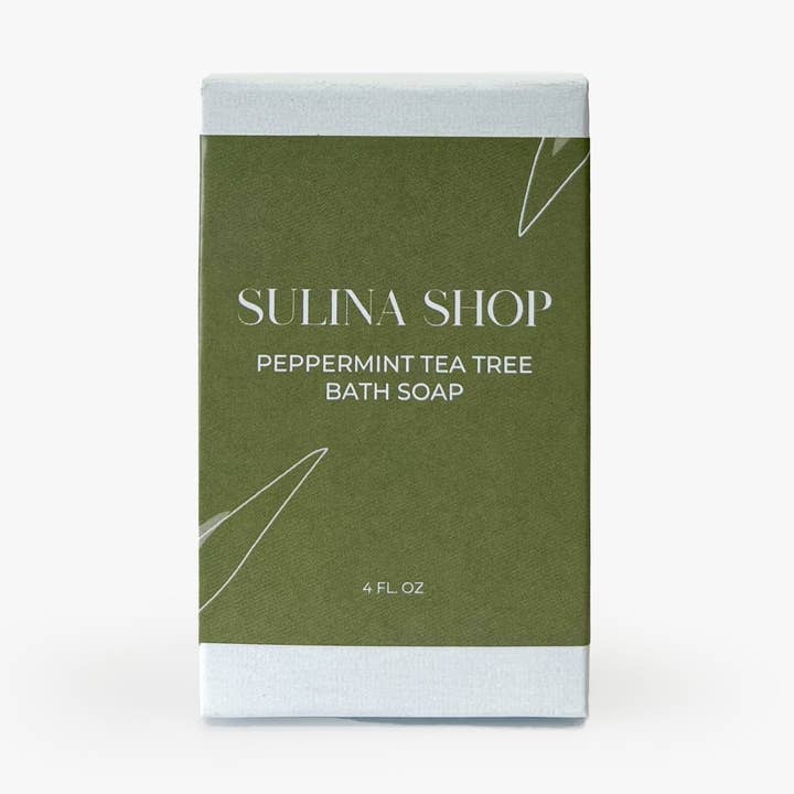 Pebermynte Tea Tree Bade Sæbe - Sæt af 4 for engroshandel hos Sulina Shop