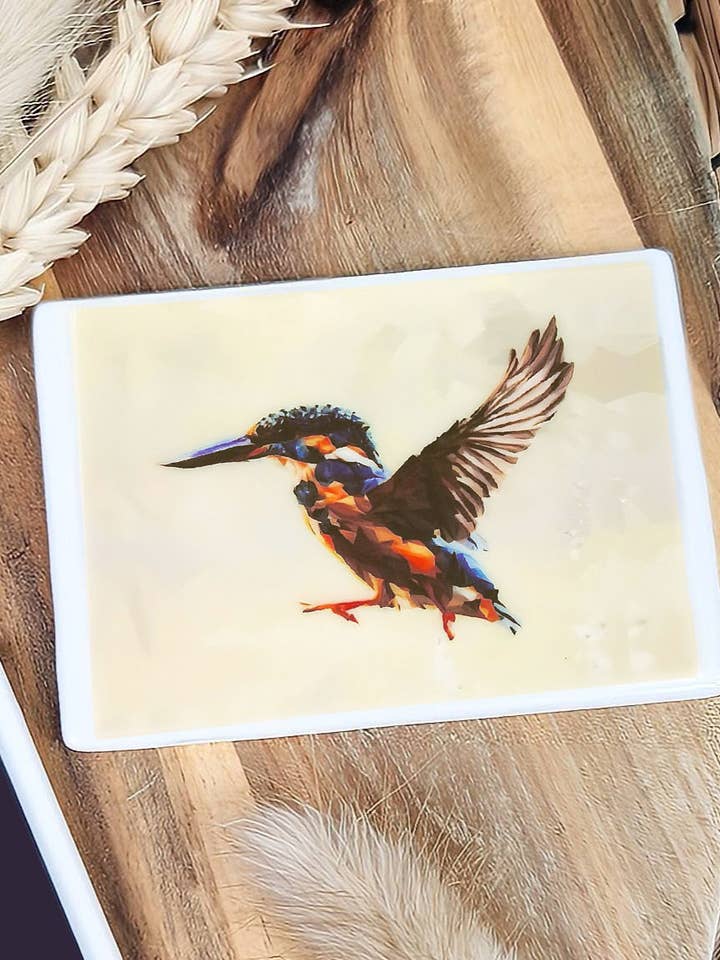 KINGFISHER Ceramic Fridge Magnet *NEW for wholesale by Louise Jennifer Design