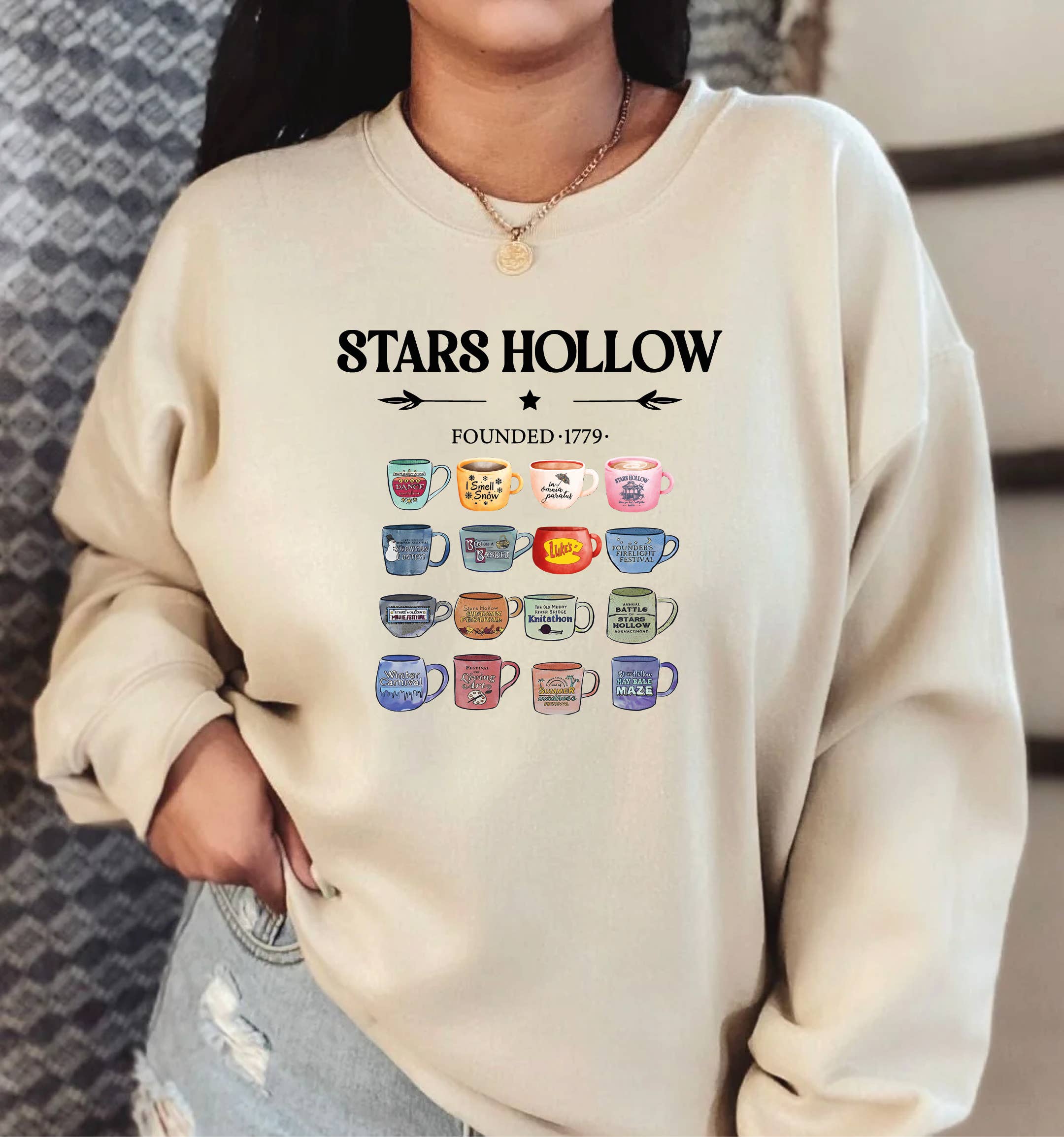 MAYA TX - Wholesale Graphic Sweatshirt - Women's - Stars Hollow Mugs Sweatshirt and Hoodie, X219