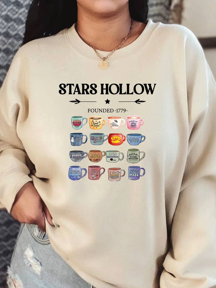 MAYA TX - Wholesale Graphic Sweatshirt - Women's - Stars Hollow Mugs Sweatshirt and Hoodie, X2190