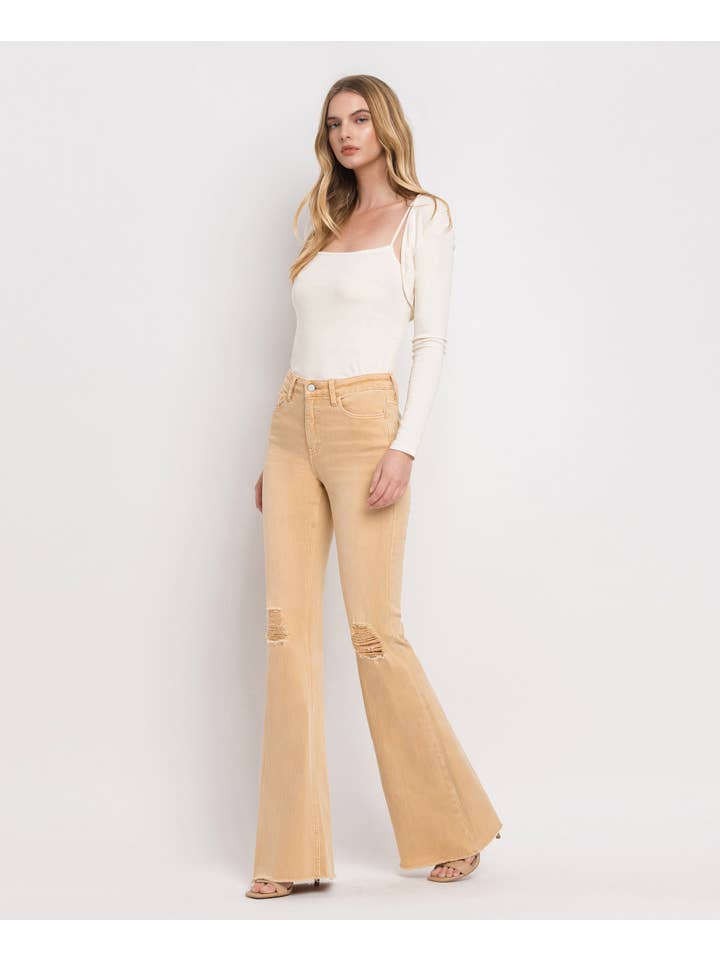 DEW DROP HIGH RISE SUPER FLARE JEANS V3029 for wholesale on Faire