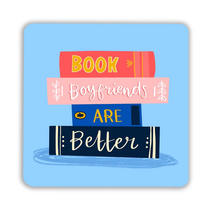 Book Boyfriend Coaster for wholesale by Lucy Maggie Designs
