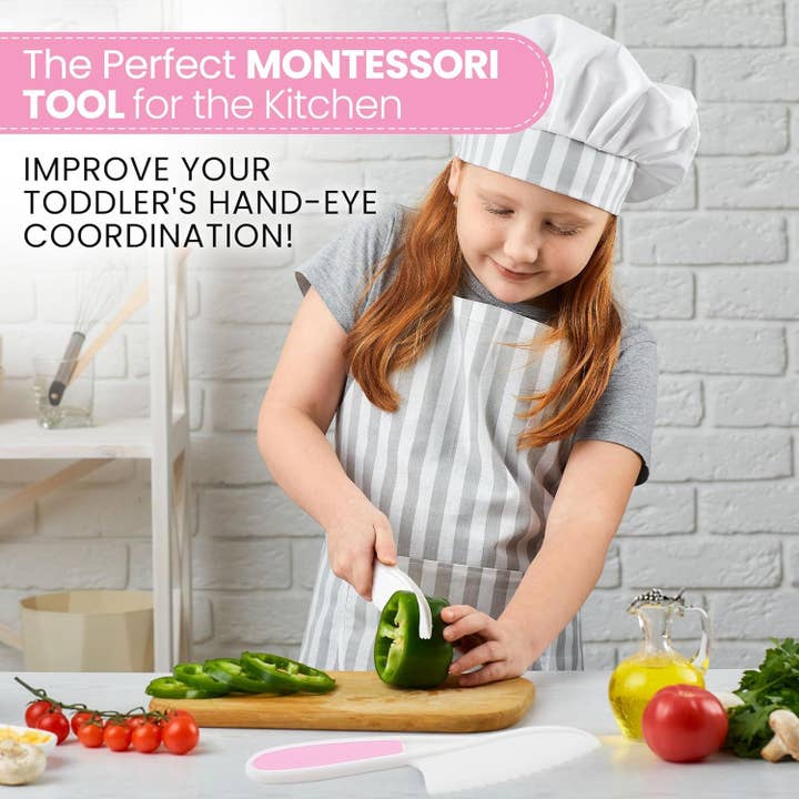 Zulay Kitchen - Wholesale Knife Set - Safety Knife Set for Kids – 3-Piece Montessori Kitchen Tool