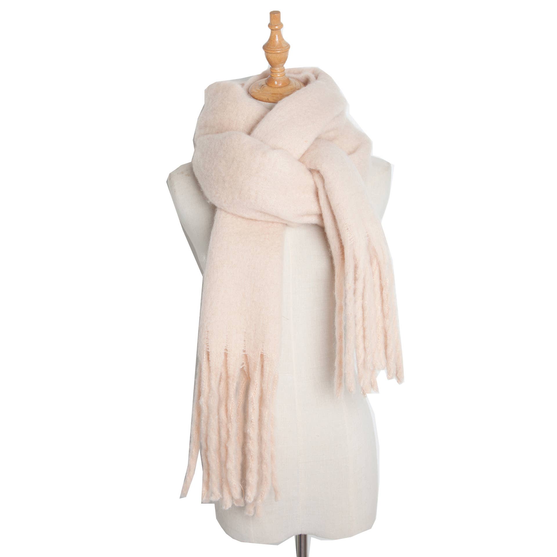 HIDDENBRAND - Wholesale Scarf - Women's - soft cozy classic solid fringe scarf wrap3