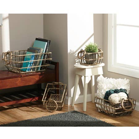 Jute Rect Baskets Set of 4 for wholesale by India Handicrafts Inc