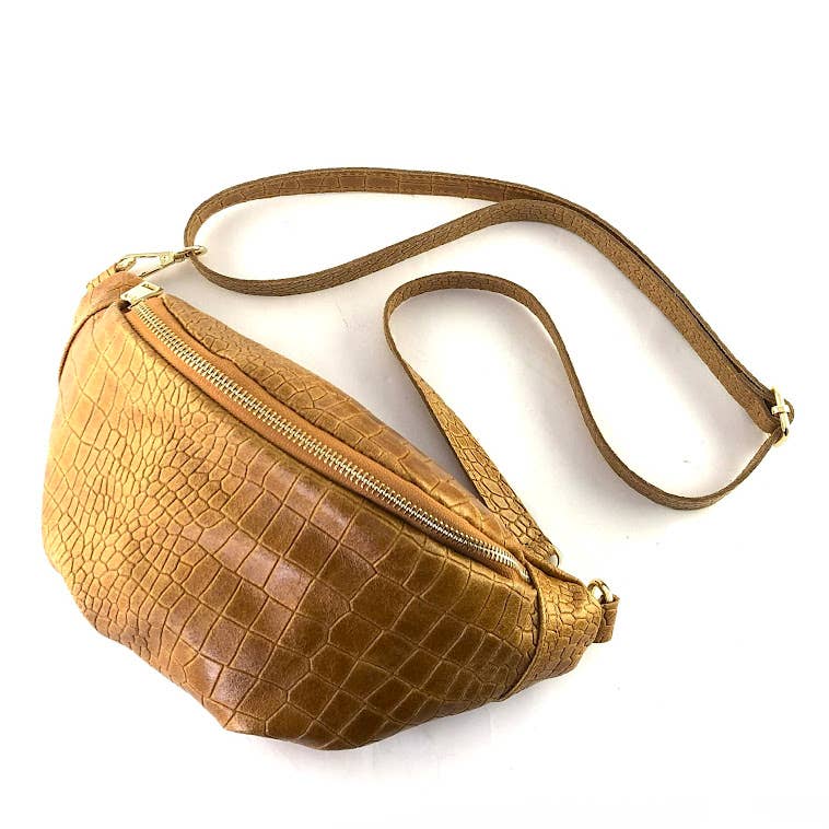 MILANO AMOUR - Wholesale Belt Bag - Women's - BASIKO MAT CROCO FANNY PACK7