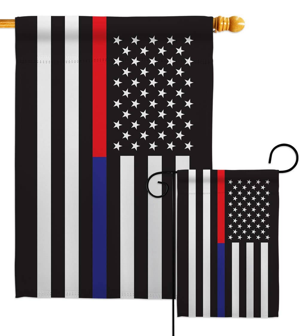 Two Group Flag Co - Wholesale Flag - US Thin Red and Blue Line First Responders Police Decor Flag3