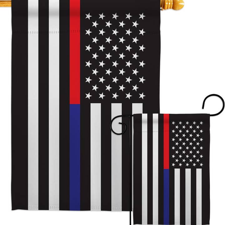 Two Group Flag Co - Wholesale Flag - US Thin Red and Blue Line First Responders Police Decor Flag3