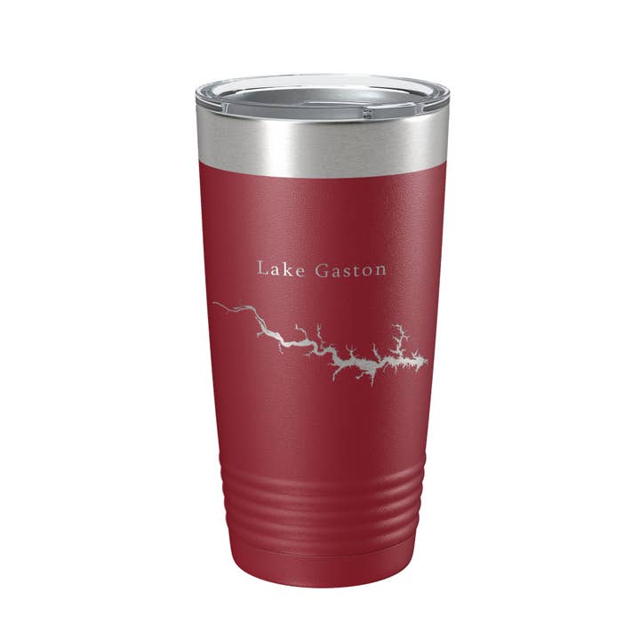 CarveBright - Wholesale Insulated Mug/Tumbler - Lake Gaston Map Tumbler Travel Mug Insulated Laser Engraved Coffee Cup North Carolina Virginia 20 oz16