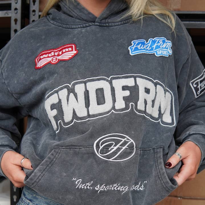 Vintage Grey Racer Hoodie for wholesale on Faire2